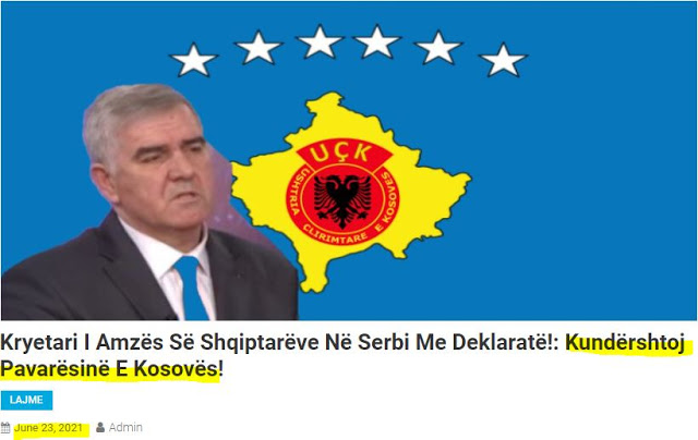 Πρόεδρος των Αλβανών στη Σερβία: Είμαι αντίθετος στην ανεξαρτησία του Κοσσυφοπεδίου!